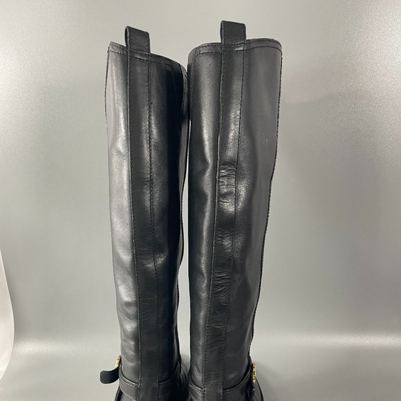 Tory Burch Bristol Riding Boots, Black Leather, Size 7.5 M - Picture 8 of 16